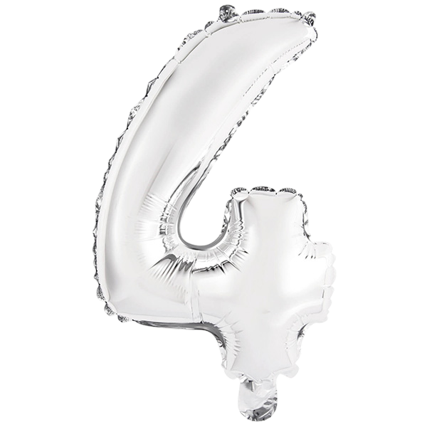 Mini Number 4 Silver